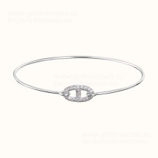 Hermes Mujer Pulsera Ronde Con Diamantes Plata/Oro Rosa/Oro Amarillo Clásico