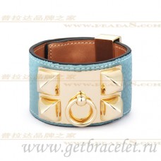 Pulsera Hermes Collier de Chien azul con oro