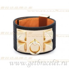 Pulsera Hermes Collier de Chien negra con oro
