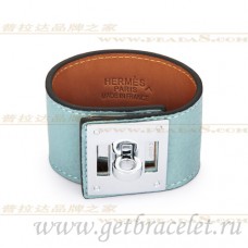 Hermes Kelly Perro Pulsera Azul Con Plata