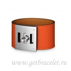 Hermes Kelly Perro Pulsera Naranja Con Plata