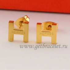 Pendientes Hermes H en Oro Amarillo