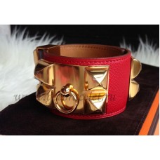Pulsera Hermes Collier de Chien Oro Rojo
