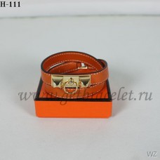 Pulsera Hermes Rivale de doble vuelta en oro naranja
