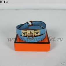 Pulsera Hermes Rivale de doble vuelta en oro azul