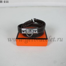 Pulsera Hermes Rivale de doble vuelta Negro Plata
