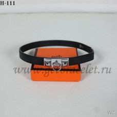 Pulsera Hermes Rivale de doble vuelta Negro Plata