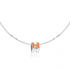 Collar Hermes Cage dH naranja en laca con oro