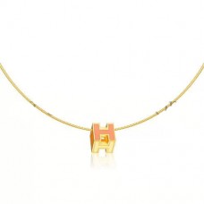 Collar Hermes Cage dH rojo en oro amarillo lacado