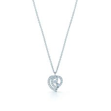 Collar con colgante de corazón Tiffany Enchant, joyería de plata de ley y diamantes