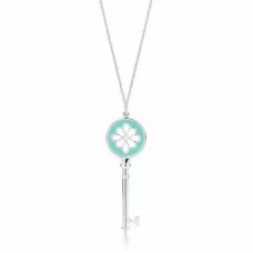 Tiffany Keys Knot Key Colgante Collar de esmalte azul Precio de plata esterlina Dubai