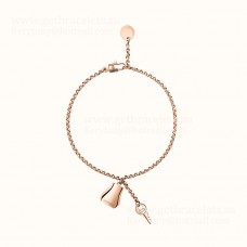 Hermes Kelly Clochette Pulsera Oro Rosa 17cm Joyería