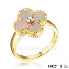 Anillo Van Cleef Alhambra de oro amarillo con nácar gris