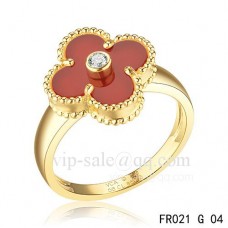 Anillo Van Cleef Alhambra de oro amarillo con cornalina