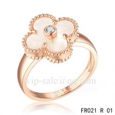 Anillo Van Cleef Alhambra de oro rosa con nácar blanco