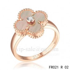 Anillo Van Cleef Alhambra de oro rosa con nácar gris