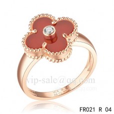 Anillo Van Cleef Alhambra de oro rosa con cornalina