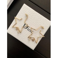 Pendientes Dior CD Letter Blanco Cristal-Oro Amarillo Estrella Colgante Venta Malasia