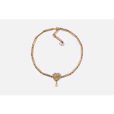 Dior LAmour Avenir Colgante de estrella con motivo de corazón Gargantilla de diamantes de latón para mujer