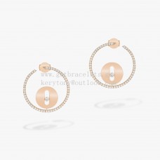 Pendientes Messika Criollas Lucky Move con Diamantes Oro rosa y Oro blanco