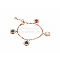 Pulsera BVLGARI BVLGARI de oro rosa con nácar cornalina, malaquita y lapislázuli