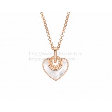 Colgante con cadena BVLGARI BVLGARI Cuore en oro rosa con nácar