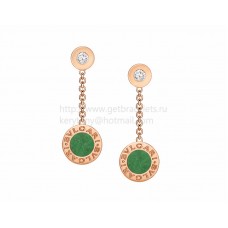 Pendientes BVLGARI BVLGARI Oro rosa con Jade Jadeíta y Diamantes