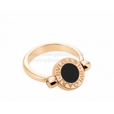 BVLGARI BVLGARI Anillo Flip de Oro Rosa con Nácar y Ónix