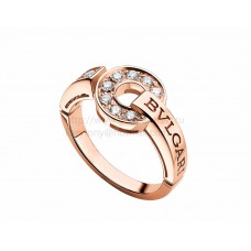 Anillo BVLGARI BVLGARI de oro rosa con pavé de diamantes