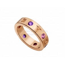 Anillo BVLGARI BVLGARI de oro rosa con amatistas y turmalinas rosas