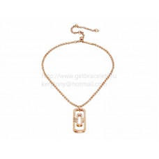 Collar BVLGARI Parentesi en oro rosa con pavé de diamantes