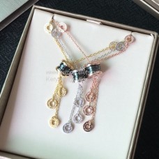 Collar Bvlgari B.zero1 Borlas Cerámica Negra con Diamantes 3 Colores Lujo