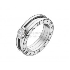 Anillo solitario Bvlgari B.zero1 de 1 banda en oro blanco con diamante talla brillante