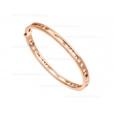Brazalete Bvlgari B.zero1 de oro rosa de 18 quilates con logotipo BVLGARI en la espiral