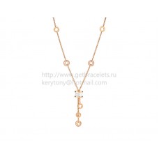 Collar Bvlgari B.zero1 de oro rosa con cerámica blanca y pavé de diamantes