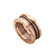 Anillo Bvlgari B.zero1 de 2 bandas en oro rosa y cermet