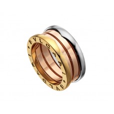 Hermoso anillo Error de 3 bandas Bvlgari B.zero1 en oro blanco rosa y amarillo