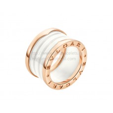 Anillo Bvlgari B.zero1 de 4 bandas en oro rosa con cerámica blanca