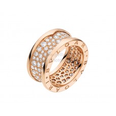 Anillo Bvlgari B.zero1 de 4 bandas en oro rosa con pavé de diamantes