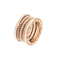 Anillo Bvlgari B.zero1 de cuatro bandas en oro rosa con pavé de diamantes