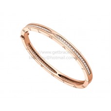 Brazalete Bvlgari B.zero1 en oro rosa con pavé de diamantes
