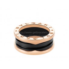 Anillo Bvlgari B.zero1 de cerámica negra y oro rosa