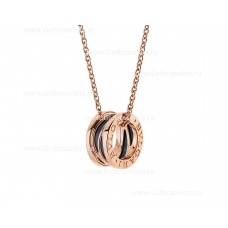 Collar Bvlgari B.zero1 Legend con cadena en oro rosa de 18 quilates y colgante en cerámica negra en oro rosa