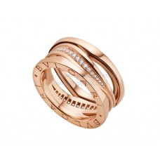 Anillo Bvlgari B.zero1 Legend en oro rosa con pavé de diamantes
