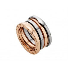 Anillo Bvlgari B.zero1 Labyrinth en oro rosa y blanco