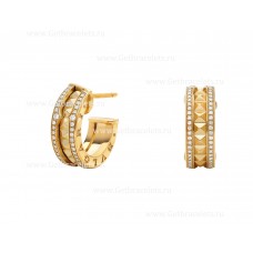 Pendiente Bvlgari B.zero1 Rock con colgante de oro amarillo de 18 quilates con pavé de diamantes en espiral tachonados en los bordes