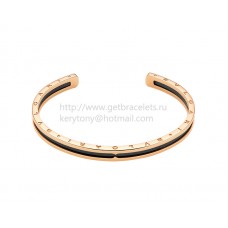 Brazalete Bvlgari B.zero1 de oro rosa y con cermet negro