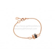 Pulsera Bvlgari B.zero1 Soft en oro rosa con colgante de oro rosa y cerámica negra