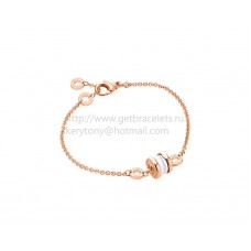 Pulsera Bvlgari B.zero1 Soft en oro rosa con colgante de oro rosa y cerámica blanca