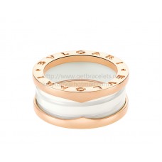Anillo Bvlgari B.zero1 de cerámica blanca y oro rosa